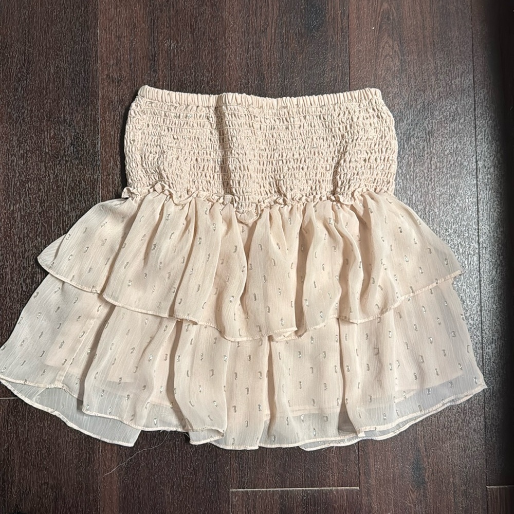 Chelsea and violet- cream ruffle skirt, size xs